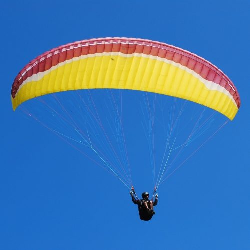 Paragliding Wing or Canopy in flight Paragliding Wing or Canopy in flight